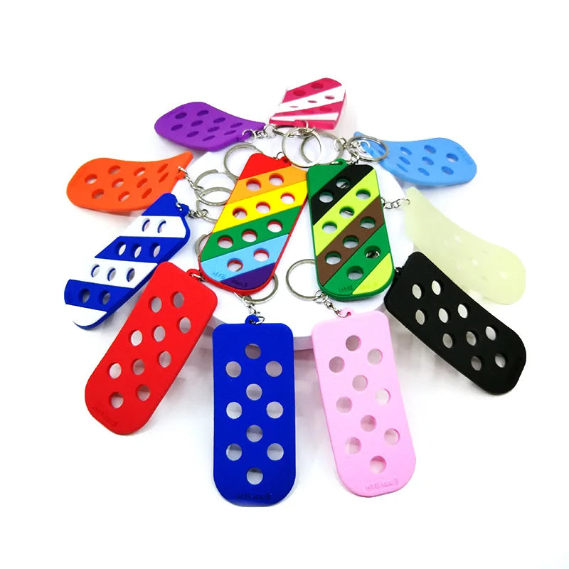 New Design PVC Fluorescent Keychain Shoe Charm Can Be Installed on the Key Ring Fit Car Keys Charms Bag Trinket Wholesale Custom