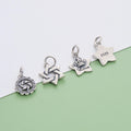 Wholesale Vintage 925 Sterling Silver Hollow Hexagram Disc Pendant Antique Silver Crown Charm for Jewelry Making