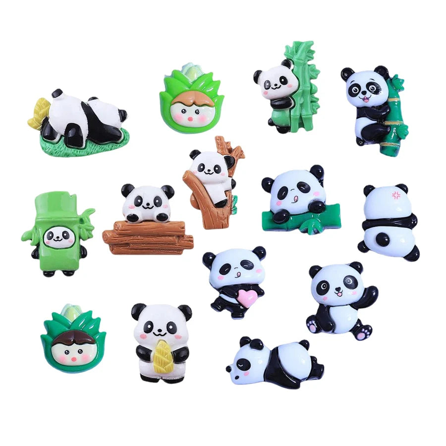 Hot Sale Lovely Flat Back Resin Pandas Charms Scrapbooking Craft for Decoration
