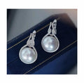 E2033 11-12mm DIY Natural Freshwater Pearl Charm Earrings Mounting Accessory 925 Sterling Silver Gold Plated  Jewelry for Women