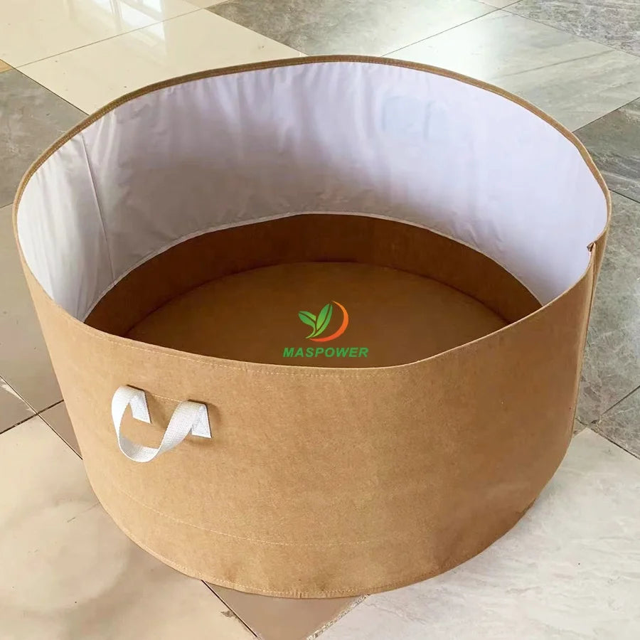 Wholesale Large Fabric Living Soil Pot 100 25 50 Gallon Grow Bags with Handles Waterproof Lining Moisture Barrier for Trees