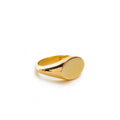 Minos Unisex Gold Oval Signet Ring 18k Gold Plated Stainless Signet Ring High Quality Engraved Chunky Ring for Gift