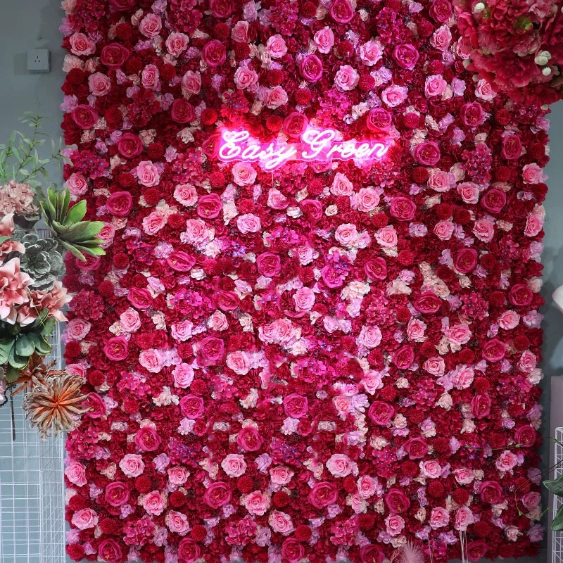 YOPIN A29 Party Events Backdrop Decoration Wedding Artificial Silk Flower Wall Panel Backdrop