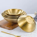 Gold Hot Insulated Double Wall Udon Pho Serving Bowl for Restaurant Stainless Steel 304 Ramen Bowl Noodle Soup Bowls