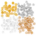 200pcs/bag Metal Flower Beads End Caps 8mm 10mm 4 Colors Spacer Beads for Earring Necklace Jewelry Making Findings V133
