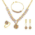 JXX Brass Ring/ Earings/bracelet/ Necklace 24k Gold Plated Indian Gold Set Jewellery Dubai Gold Jewelry Sets for Women Dubai