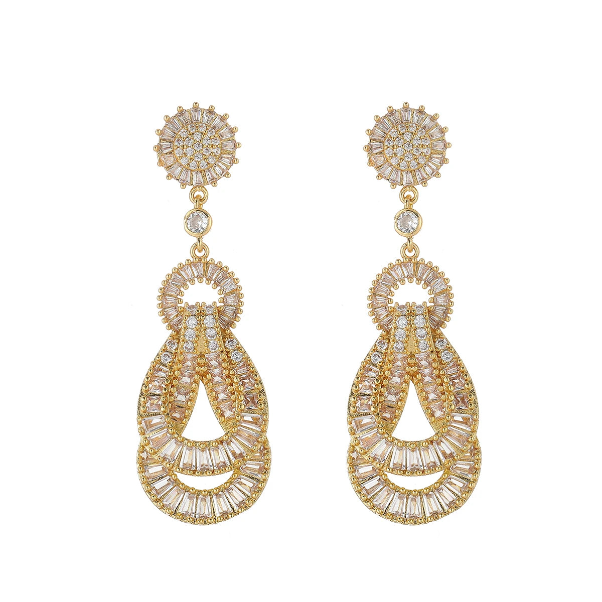 Cunyan 2025 Light Luxury Designer Earrings Gold Plated Zircon Pendant Earrings Wholesale Bulk