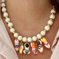 SC Summer Beach Holiday Cherry Cabbage Duck Necklace Acrylic Beaded Stainless Steel Cute Swimsuit Pendant Necklace for Women