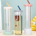 800ml PP Coated Fruit Infuser Tumbler with Anti-Corrosion Coating Dishwasher Safe Eco-Friendly Water Bottle