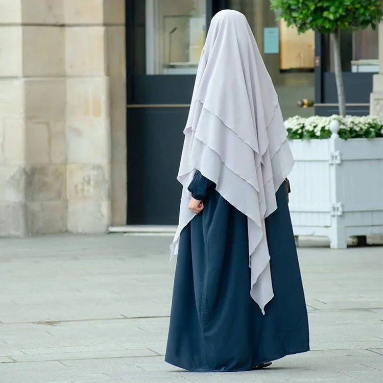 Ramadan Eid Muslim Long Hijab Headcarf Women 3 Layers Long Khimar Jilbab Jubha Islamic Clothing Hijabs Musulman Prayer Garment