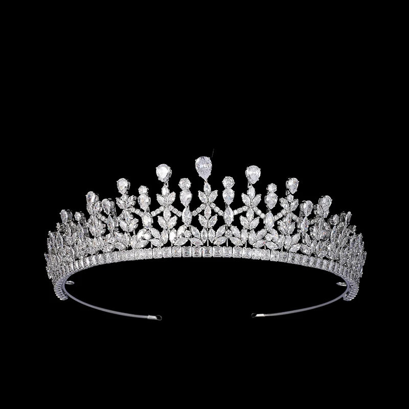 Dainty Water Drop Cubic Zircon Bridal Wedding Tiara Classic New Arrivals Design Hair Accessories Anniversary Women Crown BC7036