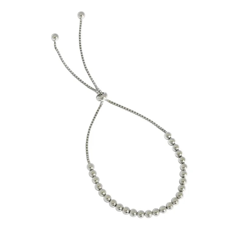 VIANRLA Handmade 925 Sterling Silver Bead Bracelets Fancy Adjustable Bracelet for Girls