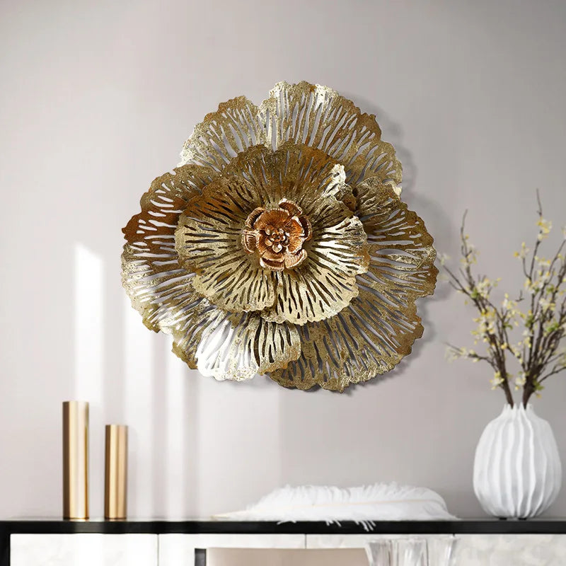 Light Luxury 3D Metal Wall Art Decor Iron Nature Art Deco for Home Living Room Hanging Design