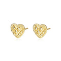 Laodun Hot Selling S925 Stud Earrings Classic Heart Vintage Emboss Personalized Simple Sterling Silver Earrings Vermeil