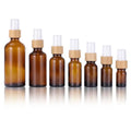 In Stock 5ml 10ml 15ml 20ml 30ml 50ml 100ml Amber Glass Essential Oil Spray Bottle With Real Bamboo Spray