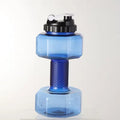 Plastic Sports Water Drink Bottle 2.2l Large Capacity Dumbbell Cup Fitness Bucket Cup for Outdoor Sports