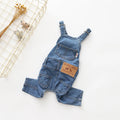 Comfortable Stretch Denim Jeans with Suspenders for Dogs