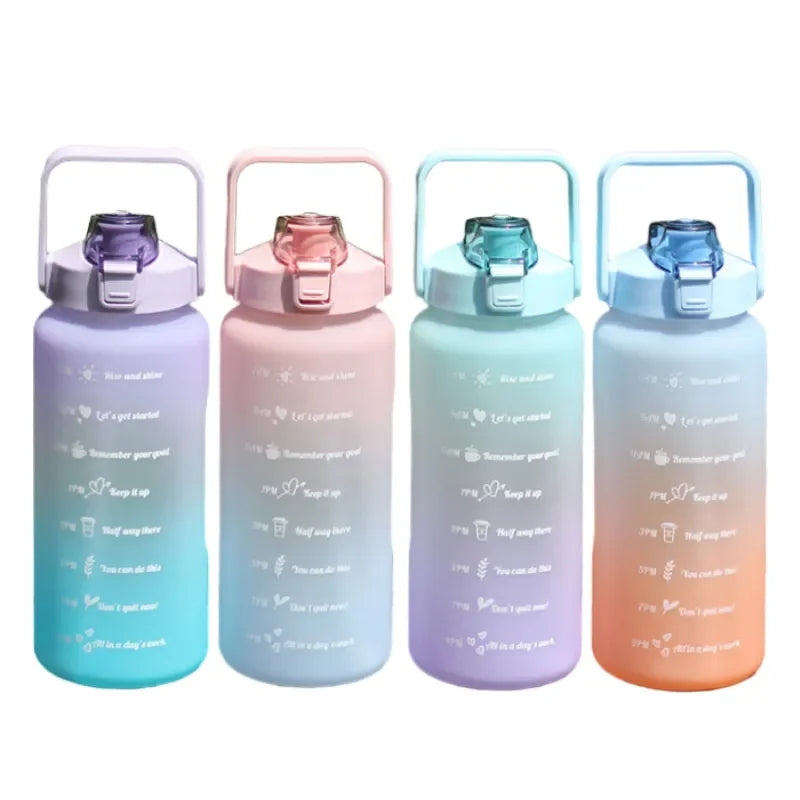 M4 Half Gallon 64oz Bpa Free Portable Gym Sports Water Bottles 2l Motivational Plastic Water Bottle With Time Marker