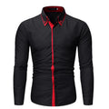 2026 Summer New Men's Casual Long-sleeved Shirt Men's Stitching Fashion Shirt