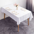 Rectangular Stain-proof and Wrinkle-proof Washable Dining Tables Decorated With White Tablecloths for Buffet Parties and Camping