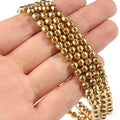 4*4MM Gold Plated Hematite Stone Beads for DIY Bracelet Making Excellent Color Retention for Jewelry Creation