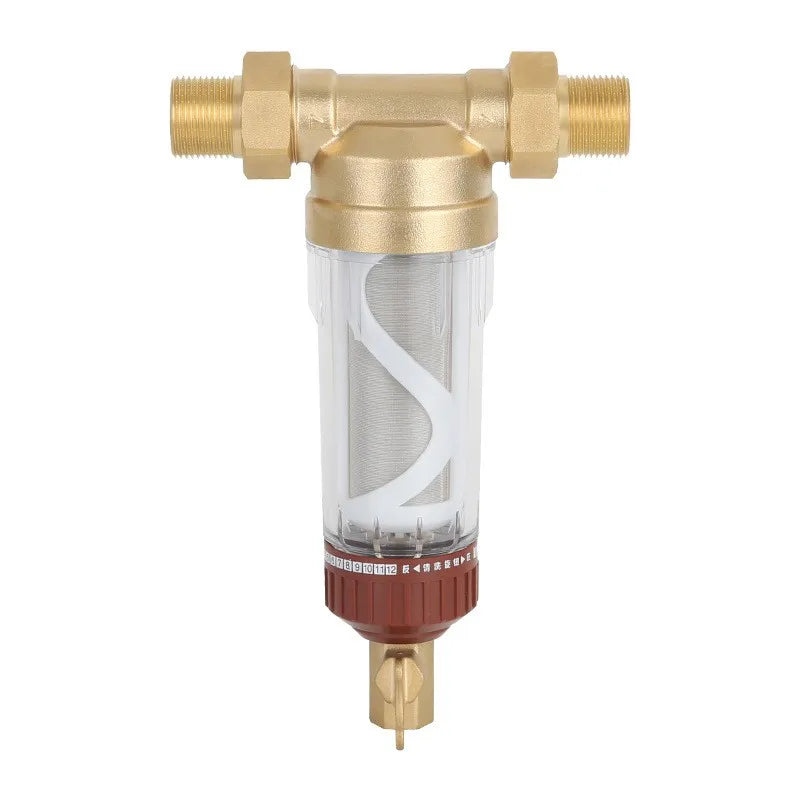 Brass Pre-filter with Plastic Water Filtration System Whole House Flushable Spin Down Sediment Water System Housing with Drain