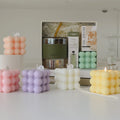 Delicate Cube Aromatherapy Scented Soy Wax Paraffin Bubble Candle for Bedroom Decor During Ramadan and Diwali Holidays