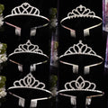 Factory Wholesale Alloy Material Diamond Tiara Crown Hair Accessories for Kids Silver Color Crystal Girl Comb Crown