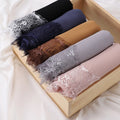 12 Colors Women Soft Fashion Eyelash Lace Chiffon Hijab Head Scarf