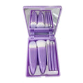 Portable Purple Travel 5pcs Mini Makeup Cosmetic Brushes Set With Mirror Face Eye Brush Makeup Brushes