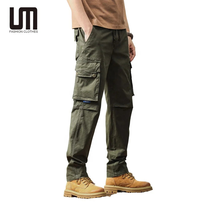 Fashionable Cheap Wholesale Autumn Winter Vintage Men Casual Multi Pocket Outdoor Cotton Pants Plus Size Trousers