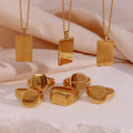 Dreamshow Jewelry Set Name Plate Necklace Custom Jewelry 18K Gold Plated Stainless Steel Necklace Ring Jewelry for Women