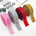 Wholesale 3-Yard Self-Adhesive Shinny Resin Motif Rhinestone Ribbons Trim for Dresses Shoe Bags DIY Decorations