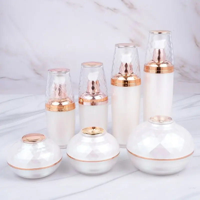 Free Sample in Stock Luxury Pearl White Round 30g 50g 120g Small Lotion Plastic Cream Jars Makeup Containers Pot Skincare