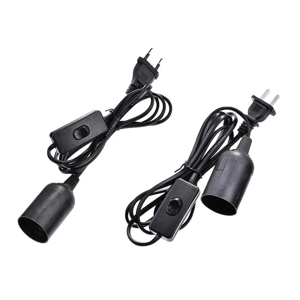 EU US PLUG 1.8m Power Cord Cable E27 Lamp Bases With Switch Wire for Pendant LED Bulb E27 Hanglamp Socket Holder