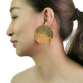 European Fashion Exquisite Handmade Circular Thick Metal Earrings Unsmooth Alloy Sheet Punk Drop Earrings Chunky Accessories