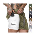 Custom Logo M-5XL Men Elastic Waist Fitness Exercise Bike Running Yoga Gym Sport Shorts With Multifunction Pockets