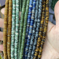 Tiger Eye Green Aventurine 2x6mm Nature Stone Rondelle Disc Spacer Beads Gemstone for Diy Bracelet Jewelry Making