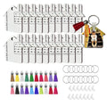 20PCS Kits Set Sublimation Keychain Blanks Bulk MDF DIY Key Rings for Heat Transfer Present Making Double-Side Finished Wood Key