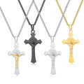 Men's Fashion Stainless Steel Jesus Cross Pendant with Link Chain Wholesale Hip Hop Style Necklace for Anniversary Occasions