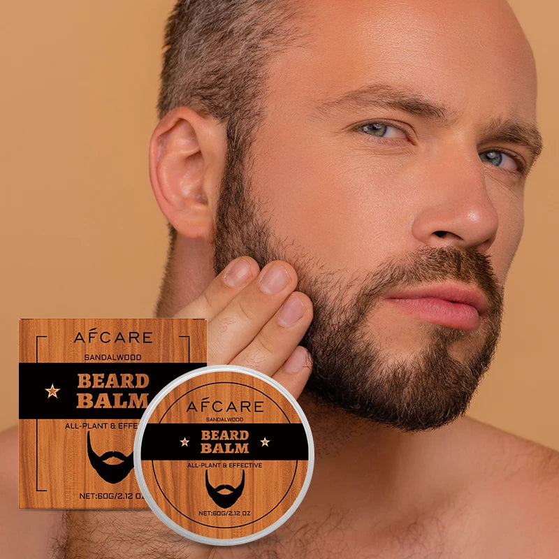 Luxury Vegan Organic Herbal Beard Balm Fragrance-Free Moisturizing Nourishing Smooth Beard Hair Care & Shea Butter Sandalwood
