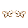 Women's Quality 18k Solid Gold Butterfly Diamond Earrings Fine Jewelry