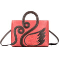 Autumn/Winter Genuine Leather Tote Handbag Custom Designer Swan Pattern Logo 2pcs Daily Use China Supplier Factory Trade