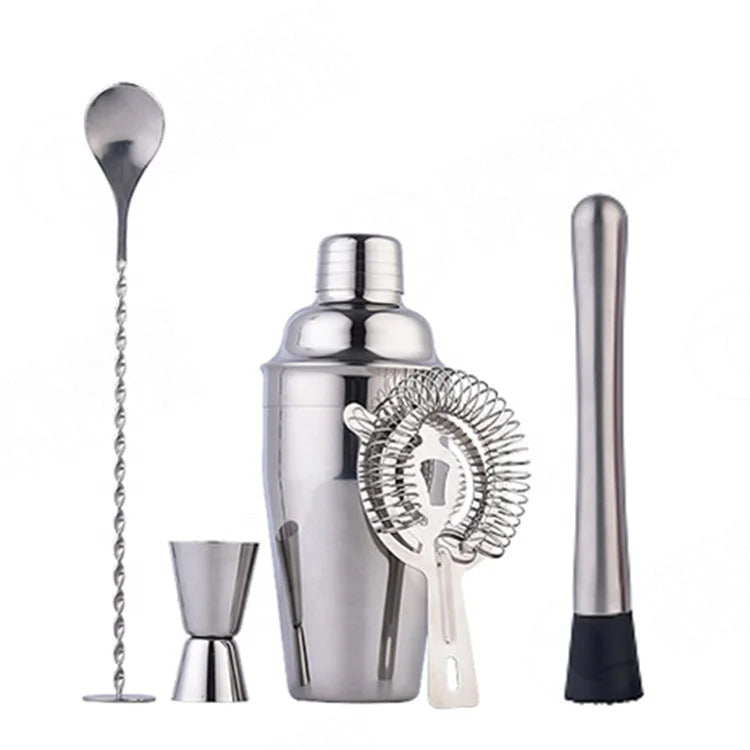 Boston Shaker Set Bartender Bar Ware Mixer Kit Muddler Double Jigger Strainer Mixing Spoon -Bartending Accessories