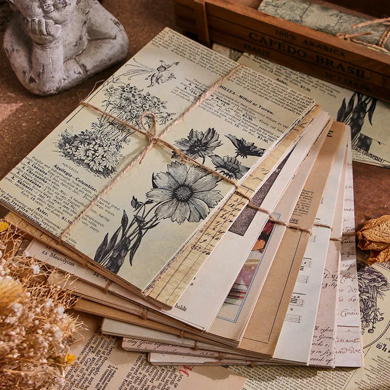 Cute Vintage Flower Planet Handbook Material Book Creative DIY Handbook Decoration Material Stickers 30 Pieces