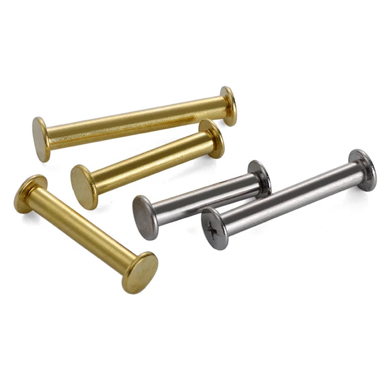 15mm 4mm Light Gray Gold Silver Black Chicago Rivets Nickel Plated Binding Post Chicago Book Screws