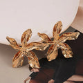Industry Metal Flower Light Luxury Three-dimensional Five-petal Flower Earrings Geometric Earring