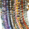 Wholesale 6x6mm Faceted Square Beaded Strands Dumortierite Blue Aventurine Tiger Eye Stone Beads for DIY Jewelry Making