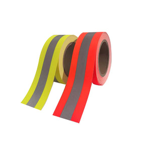 High Visibility Cotton Retardant FR Reflective Tape Fluorescent Orange Silver Fire Resistance Fabric Tape for Firefighter Use