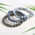 JD GEMS Wholesale Natural Sparkling Shining Stone Round Beaded Bracelet Daily Fashion Jewelry